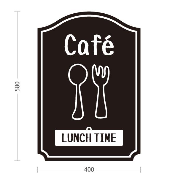スタンド看板 カフェ welcome ランチタイム 表示切替 プレート付き 黒