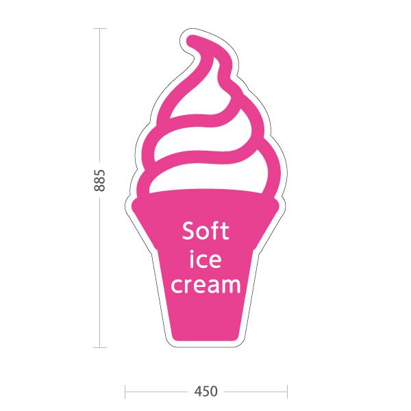 スタンド看板 ソフトクリーム ピンク soft ice cream おしゃれ ソフト