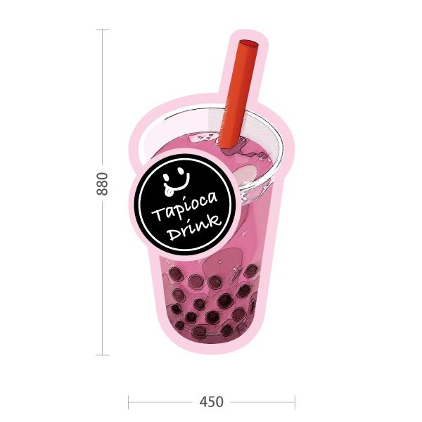 スタンド看板　タピオカドリンク　デカドリンク スタンド看板 タピオカドリンク デカドリンク ピンク トールタイプ