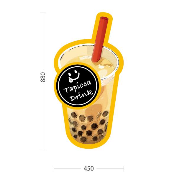 スタンド看板 タピオカドリンク デカドリンク オレンジ トールタイプ