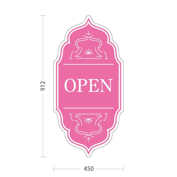 スタンド看板 OPEN ピンク おしゃれ 屋外使用可 トールタイプ ポール