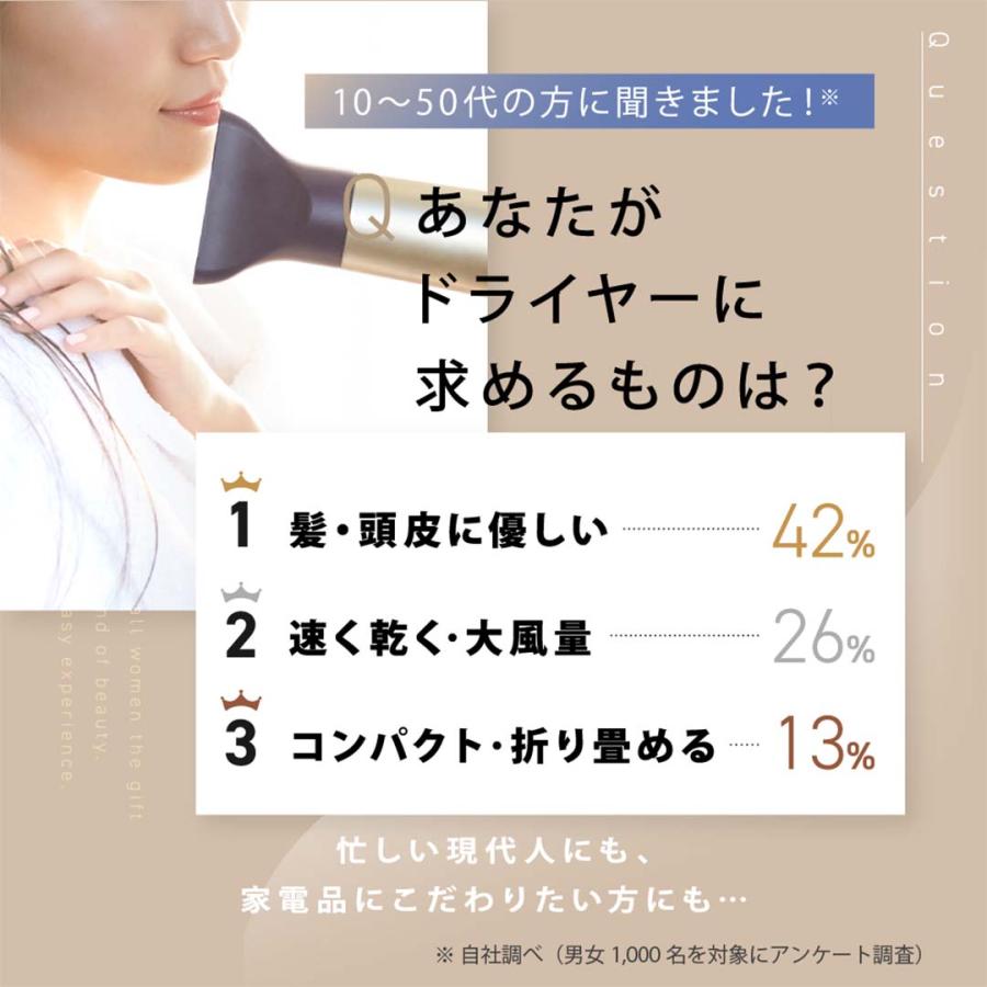 KINUJO Hair Dryer キヌージョ ヘアドライヤー 絹女 速乾 ヘアドライヤー  大風量 プロ仕様 温度調節 時短 軽量 遠赤外線 メーカー保証1年間｜apishmono｜06