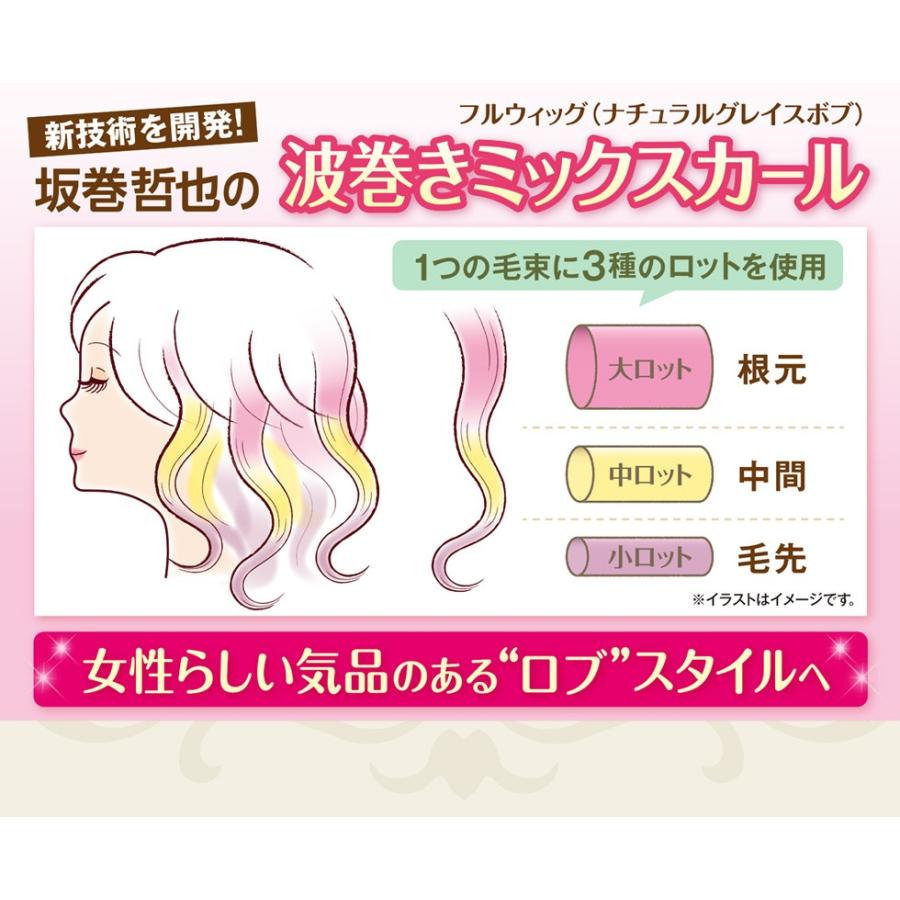 坂巻哲也 ヘアコサージュ フルウィッグ ナチュラルグレイスボブ 送料無料 人毛｜apishmono｜09