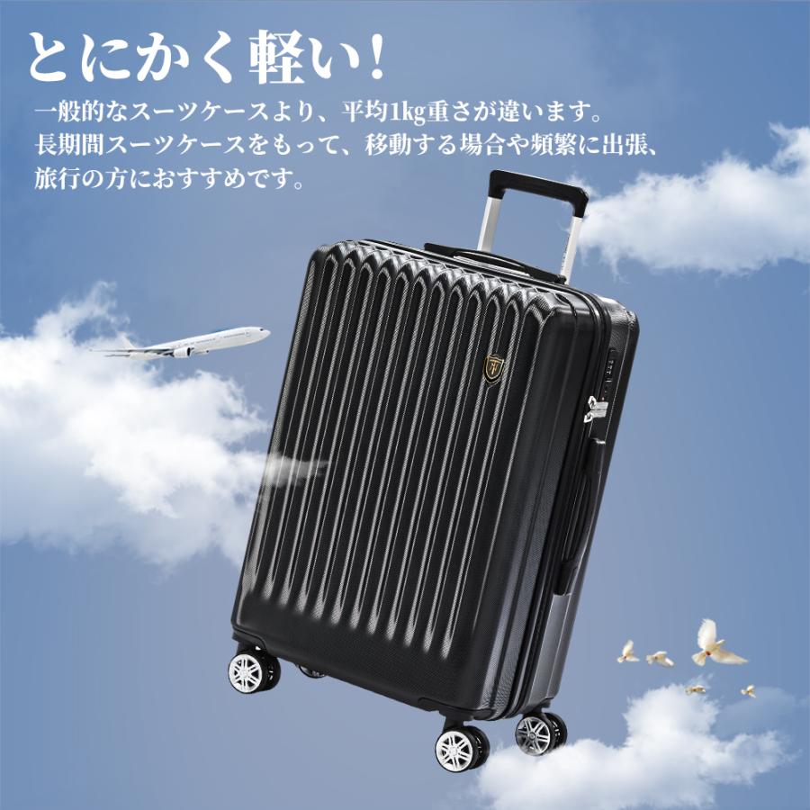 スーツケース キャリーケース Mサイズ超軽量 大容量 ビジネス 出張