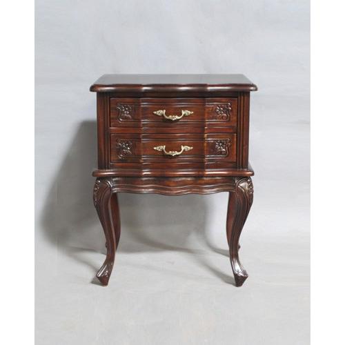 ラッピング ※ ナイトテーブル マホガニー 2段引出し インテリア 猫脚