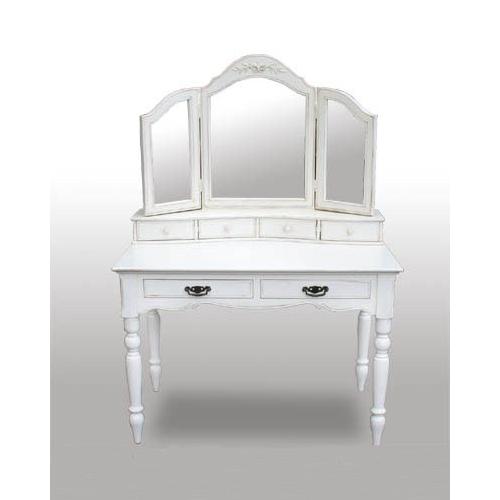 美しい アンティーク調ホワイトの3面鏡ドレッサーデスク カントリーコーナー 白家具 アンティーク調 お洒落 シャビーシック オリーブ フランス カントリー 可愛い 店舗 新発 Zoetalentsolutions Com