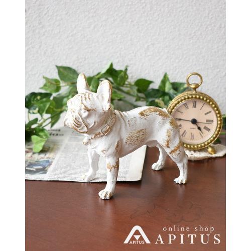 置物 犬 オブジェ ドッグ 動物 フレンチブルドック 輸入雑貨 ホワイト ゴールド 飾り 可愛い お洒落 小さい 樹脂製 インテリア デザイン 玄関 リビング 316 77 132dg 輸入家具の販売 通販 アピタス 通販 Yahoo ショッピング