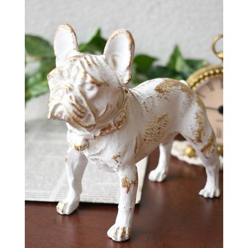 置物 犬 オブジェ ドッグ 動物 フレンチブルドック 輸入雑貨 ホワイト ゴールド 飾り 可愛い お洒落 小さい 樹脂製 インテリア デザイン 玄関 リビング 316 77 132dg 輸入家具の販売 通販 アピタス 通販 Yahoo ショッピング