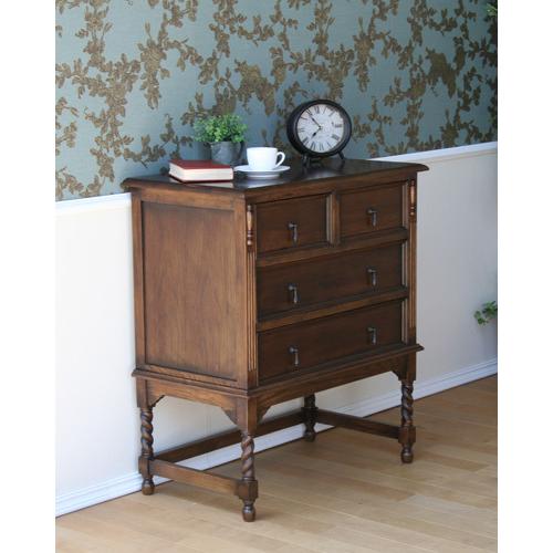 輸入家具 アンティーク風チェスト 木製 3段 引出し収納家具 オーク材 英国アンティーク ツイスト脚 寝室 リビング アンティーク調チェスト 天然木 送料無料