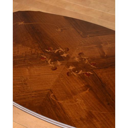 イタリア製 センターテーブル 猫脚 天板象嵌 美しい リビングテーブル