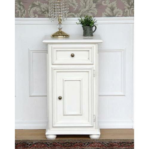 アンティーク調ホワイトのイタリア製 電話台 クラシック家具 リビング