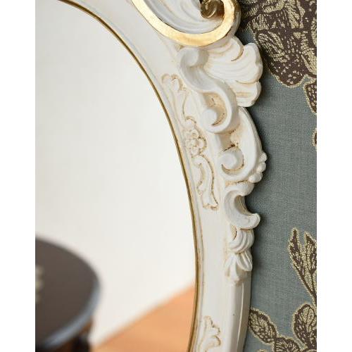 ミラー イタリア製 ホワイト 鏡 壁掛け ヨーロピアン ロココスタイル
