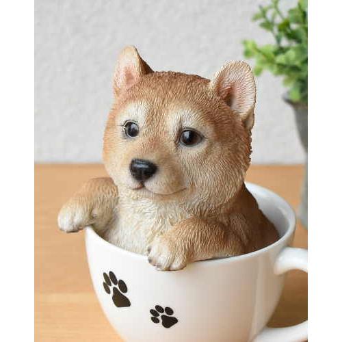 柴犬 子犬 置物 コーヒーカップデザイン オブジェ ドッグ 可愛い 動物 飾り 犬 輸入雑貨 癒やし アニマル雑貨 リアル わんちゃん 玄関 ガーデニング 328 14 093 輸入家具の販売 通販 アピタス 通販 Yahoo ショッピング