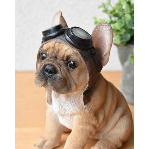 フレンチブルドッグ 子犬 置物 パイロット風 オブジェ ドッグ 可愛い 動物 飾り 犬 輸入雑貨 癒やし アニマル雑貨 リアル わんちゃん 328 14 262 輸入家具の販売 通販 アピタス 通販 Yahoo ショッピング