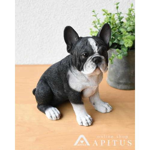 フレンチブルドッグ 子犬 置物 お座り 黒白 オブジェ ドッグ 可愛い 動物 飾り 犬 輸入雑貨 癒やし アニマル雑貨 リアル わんちゃん 328 14 263 輸入家具の販売 通販 アピタス 通販 Yahoo ショッピング