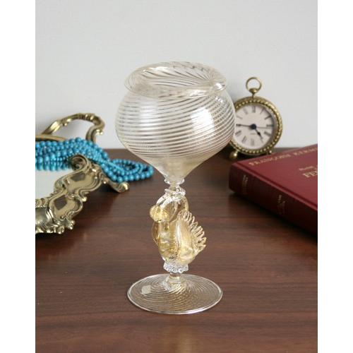 ヴェネチアングラス ミニバスケット グリーン ムラノガラス イタリア