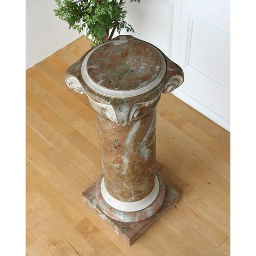 イタリア製 コラム 花台 支柱 陶器 ブラウン アンティーク調