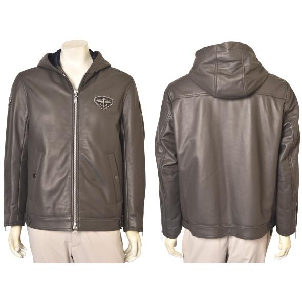 シナコバ SINACOVA 2025秋冬新作 メンズ フーデッドラムレザージャケット 羊革 シープスキン | SINA COVA | 02