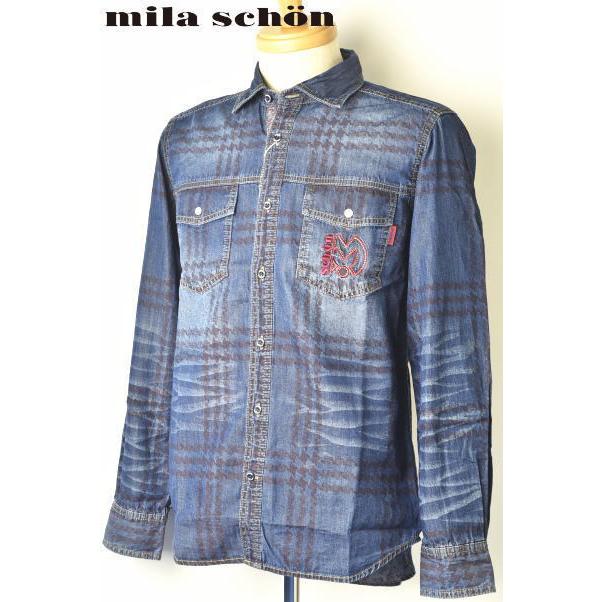 Mila Schon ミラショーン ミラ ショーン 154 30 Offセール ミラショーン Mila Schon 秋冬新作 メンズ デニムシャツ ダンガリーシャツ 通販 Yahoo ショッピング