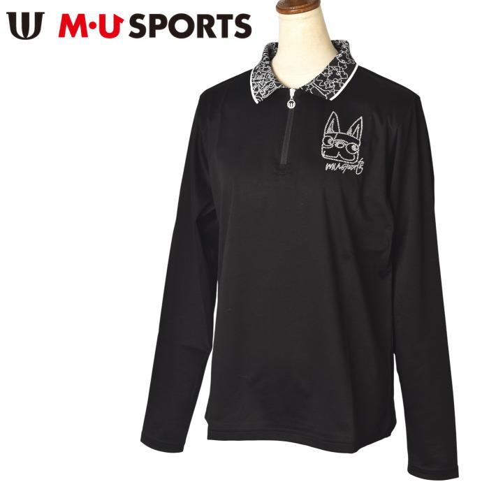 MUスポーツ M・U SPORTS ゴルフ 2025秋冬新作 レディース 長袖ハーフジップポロシャツ 服 ゴルフウェア M・U SPORTS 30％OFFセール！ MUスポーツ ゴルフ 2025秋冬新作