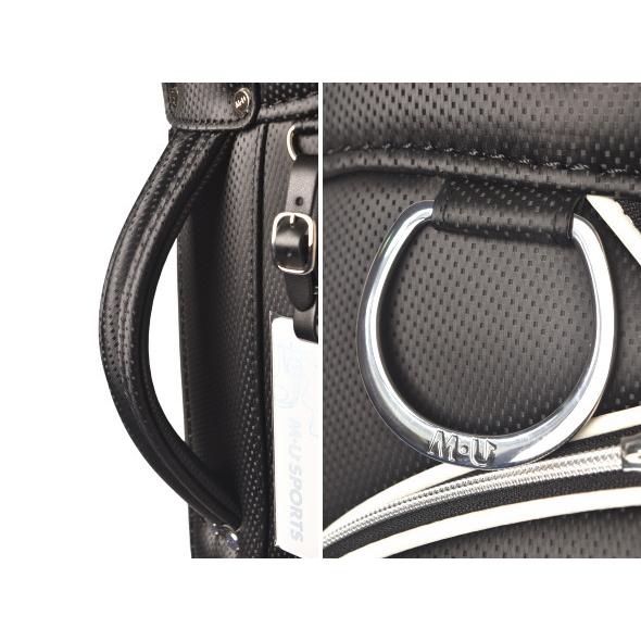 新品未使用、黒べースM・U SPORTSゴルフキャディバッグ M・U SPORTS MUスポーツ ゴルフ 2025秋冬新作 ユニセックス メンズ