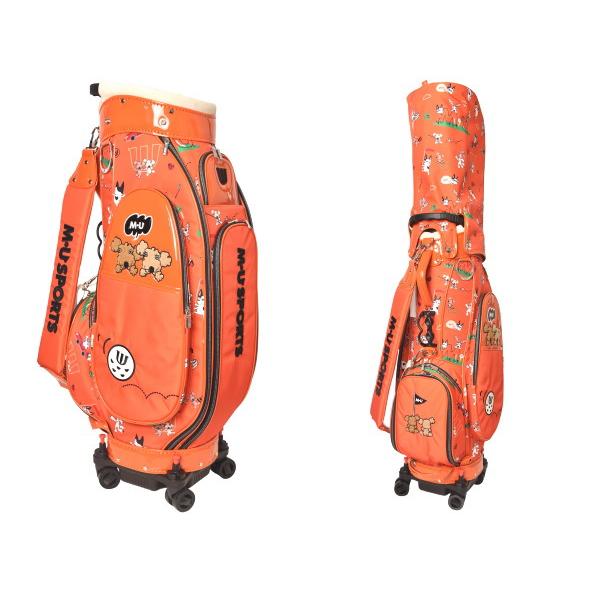 ✨美品✨ M・USPORTSキャディバッグ キャスター付き M・U SPORTS MUスポーツ ゴルフ 2025秋冬新作 ユニセックス メンズ