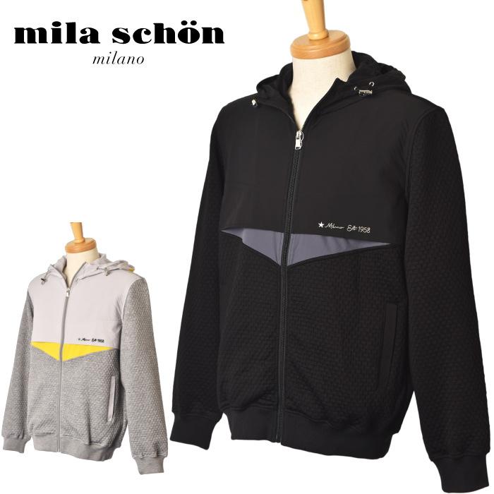 ミラショーン mila schon 2025秋冬新作 メンズ 異素材使いフーディージップアップパーカー 服 mila schon（ミラショーン） 30％OFFセール！ mila schon 2025秋冬新作