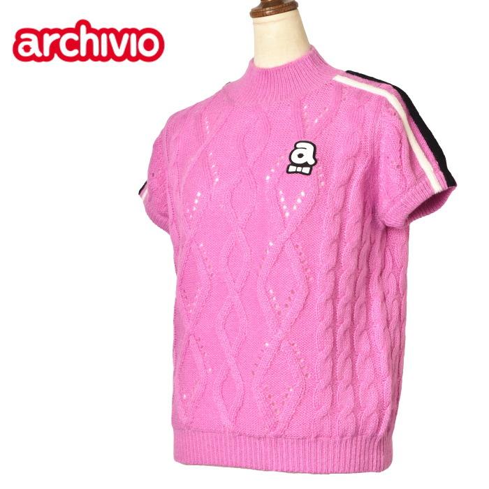 50％OFFセール！ アルチビオ archivio ゴルフ 2023秋冬新作 レディース 半袖ハイネックニットプルオーバー モックネック 服 ゴルフウェア アウトレット | archivio