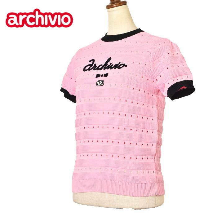 50％OFFセール！ アルチビオ archivio ゴルフ 2024春夏新作 レディース 半袖ニットプルオーバー 服 ゴルフウェア アウトレット | archivio