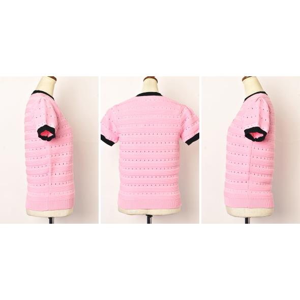 50％OFFセール！ アルチビオ archivio ゴルフ 2024春夏新作 レディース 半袖ニットプルオーバー 服 ゴルフウェア アウトレット | archivio | 01