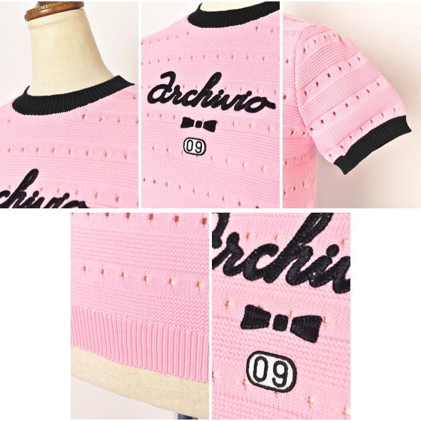50％OFFセール！ アルチビオ archivio ゴルフ 2024春夏新作 レディース 半袖ニットプルオーバー 服 ゴルフウェア アウトレット | archivio | 02