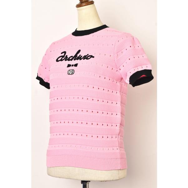 50％OFFセール！ アルチビオ archivio ゴルフ 2024春夏新作 レディース 半袖ニットプルオーバー 服 ゴルフウェア アウトレット | archivio | 03