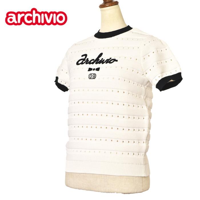 50％OFFセール！ アルチビオ archivio ゴルフ 2024春夏新作 レディース 半袖ニットプルオーバー 服 ゴルフウェア archivio（アルチビオ） 50％OFFセール！ ゴルフ 2024春夏新作
