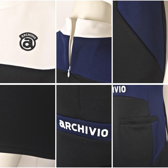 archivio - archivio アルチビオ　ノースリーブワンピース　レディース　ネイビー　36 レイヤード風ギャザーワンピース|アルチビオ - ゴルフウェアや
