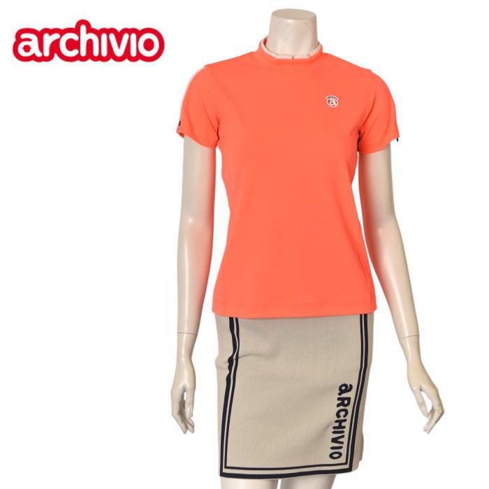 ARCHIVIO アルチビオ モックネック半袖 ゴルフウェア ベージュ archivio ARCHIVIO アルチビオ 2023年モデル モックネック 半袖T