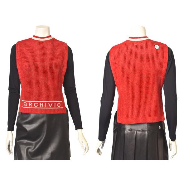 archivio ゴルフシルバー レディースベスト40 archivio アルチビオ ゴルフ 2025秋冬新作 レディース メッシュ