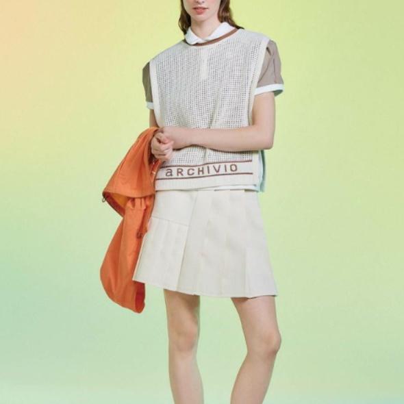 archivio ベストとスカート セット archivio アルチビオ ゴルフ 2025秋冬新作 レディース メッシュ
