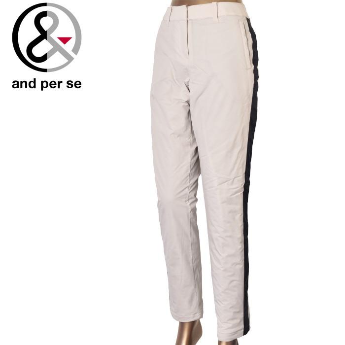 美品】アンパスィゴルフ 中綿ダウンパンツ サイドロゴ ドローコード