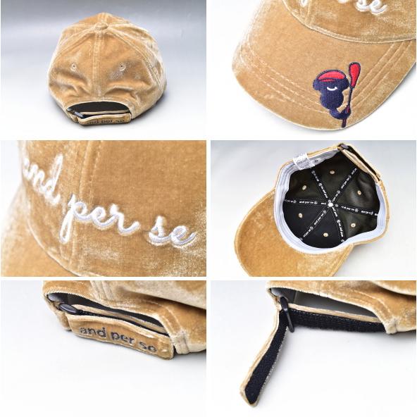 アンパスィ and per se ゴルフ 2024秋冬新作 レディース シュシュ付きベロアキャップ | and per se | 02