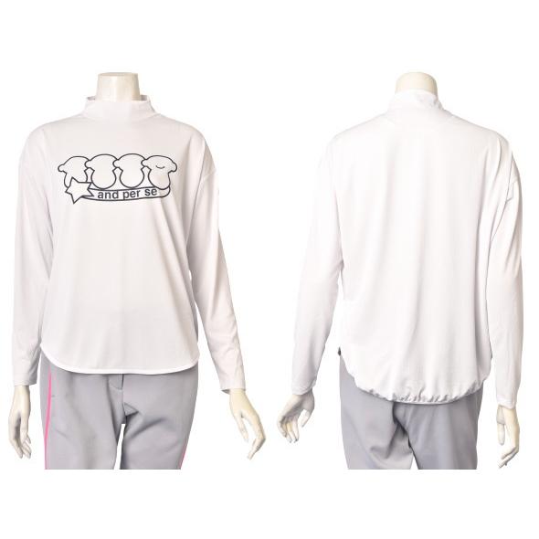 and per se 長袖　モックネック　総柄　サイズS ゴルフ　レディース and per se 長袖 モックネック 総柄 サイズS ゴルフ レディース