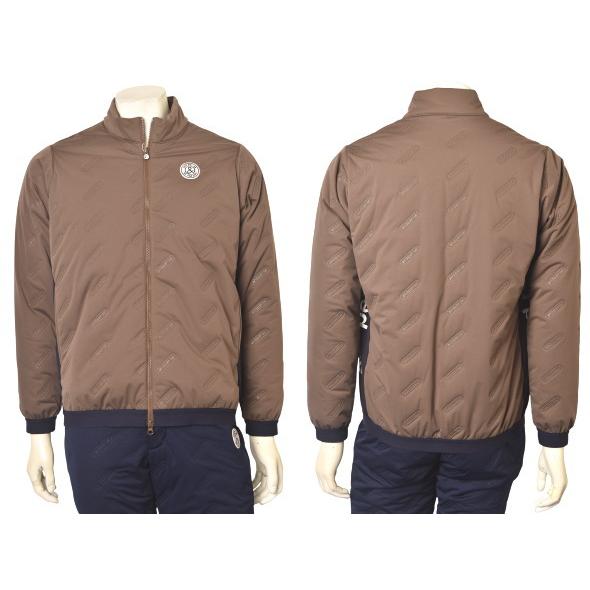 【アンパスィ】人気キルティング生地×立体ロゴ 中綿ゴルフブルゾンジャケットM and per se アンパスィ ゴルフウェア メンズ 中綿ジャケット ブルゾン