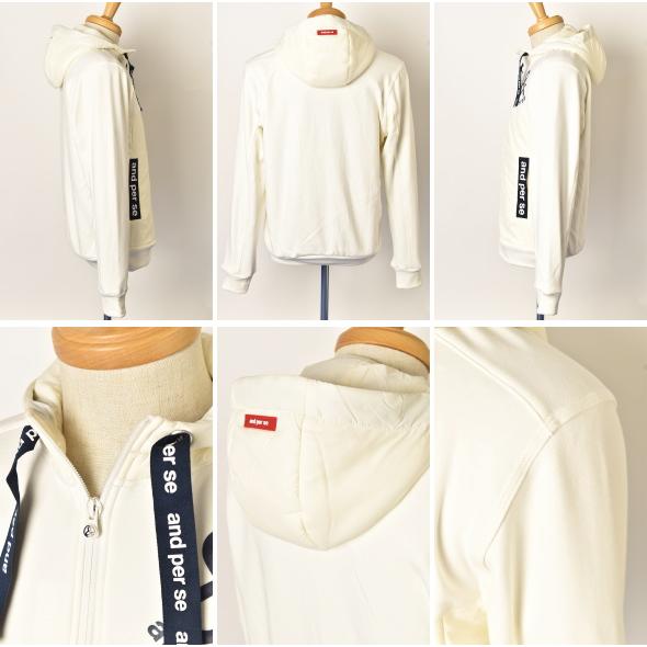 極美品■and per se アンパスィ 中綿 ダブルジップ ブルゾン■Ｌ and per se 20％OFFセール！ アンパスィ ゴルフ 2024秋冬新作