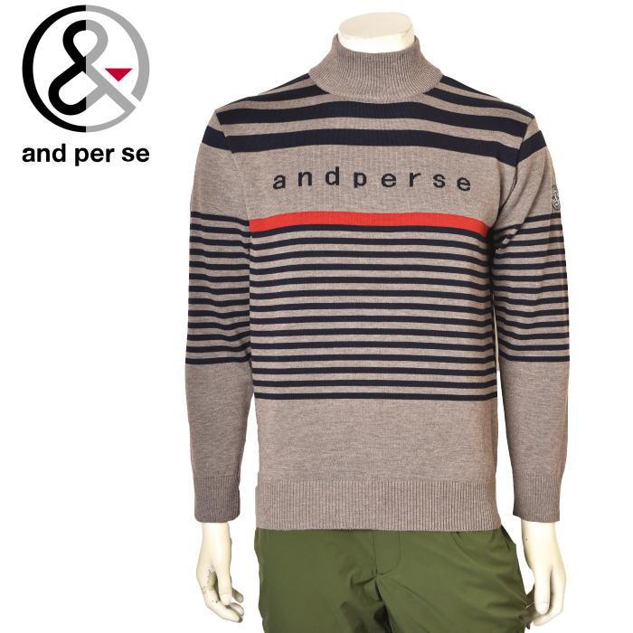 アンパスィのハイネック and per se アンパスィ ハイネックシャツ 長袖 メンズ ゴルフ