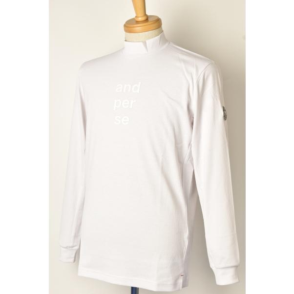 新作 and per se モックネック ハイネック ストレッチ ホワイト and per se 20％OFFセール！ アンパスィ ゴルフ 2023秋冬新作