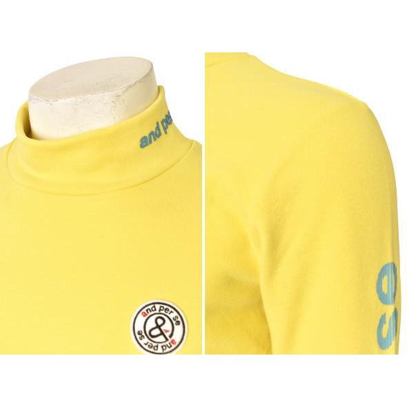 アンパスィ　モックネック　新品 and per se アンパスィ 長袖 モックネックシャツ メンズ ゴルフ