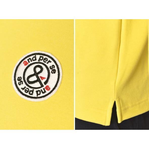 再再再値下げ新品　アンパスィ　モックネックL　 イエロー and per se アンパスィ ゴルフ 2025秋冬新作 メンズ 長袖ハイネック
