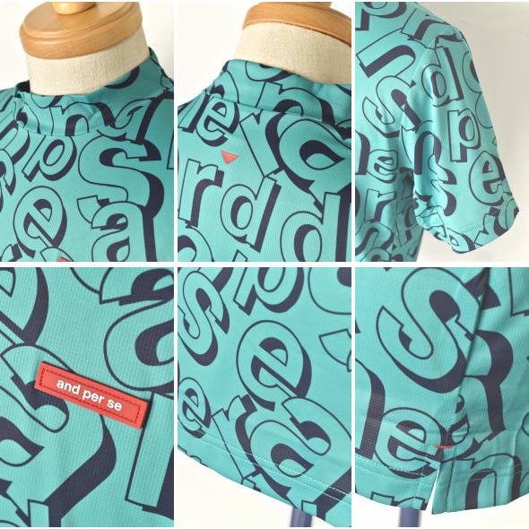 other - アンパスィ ゴルフ シャツ ハイネック 2024年モデル 半袖 ブルー M and per se 20％OFFセール！ アンパスィ ゴルフ 2024春夏新作