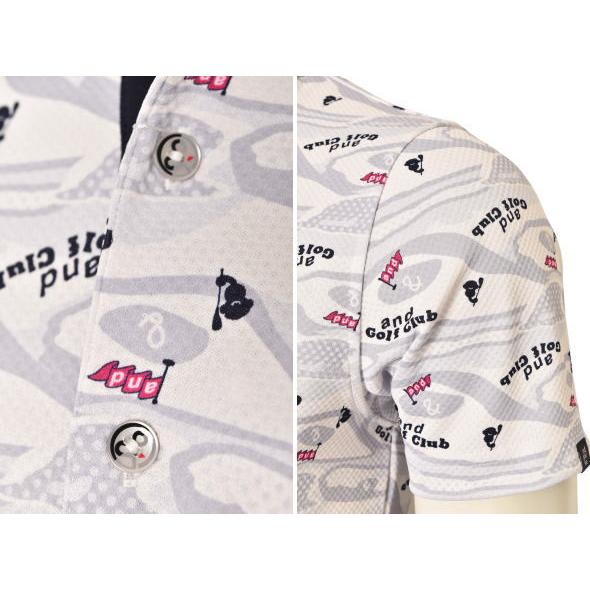 新品ゴルフウェア and per se メンズ　半袖ポロシャツ 総柄 Lサイズ and per se 20％OFFセール！ アンパスィ ゴルフ 2025春夏新作