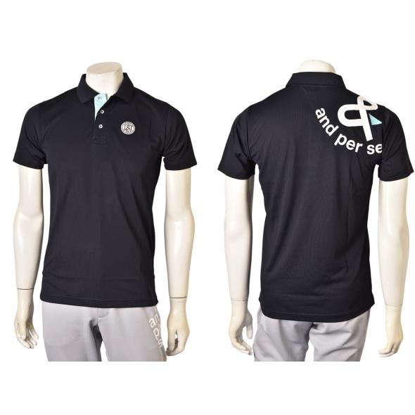 【新品同様】and per se アンパスィ ポロシャツ Ｌ and per se アンパスィ ゴルフ 2025春夏新作 メンズ 半袖ポロシャツ 服