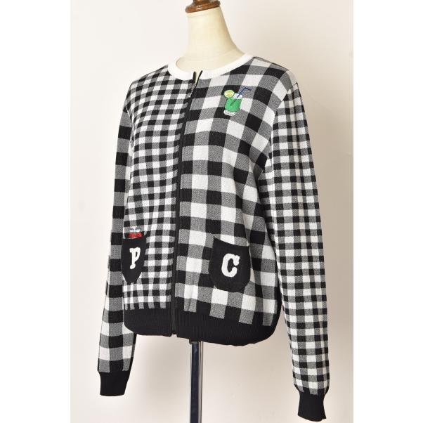 【美品】ピッコーネクラブ メッシュジップアップカーディガン ゴルフウェア 黒 L Picone CLUB 50％OFFセール！ ピッコーネ クラブ PICONE ゴルフ